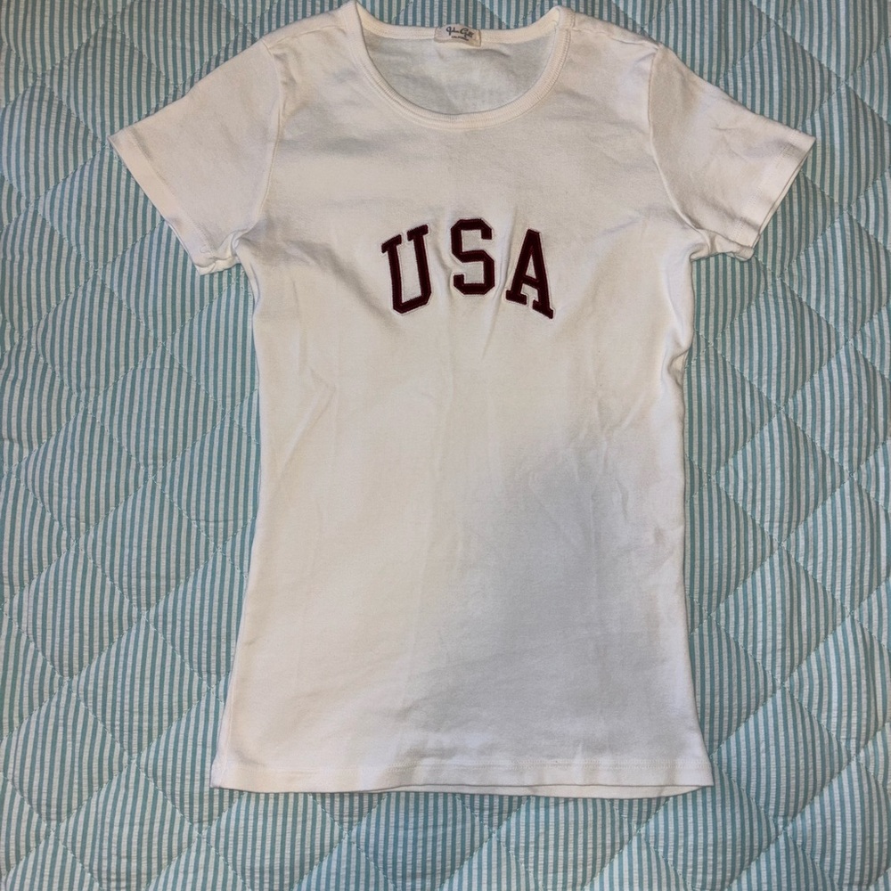 Brandy Melville White Crew Neck Tee